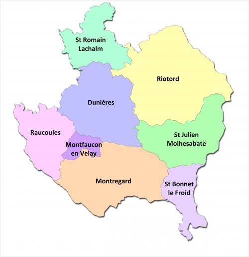 Carte de la Communauté de Communes du Pays de Montfaucon