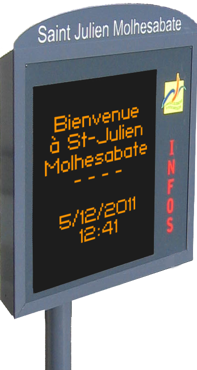 Panneau d'information lumineux mis en place par la Communauté de Communes du Pays de Montfaucon